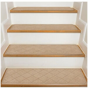 4 Pack Non Slip Carpet Stair Treads for Wooden Steps 8" X 30" Reusable Adhesive